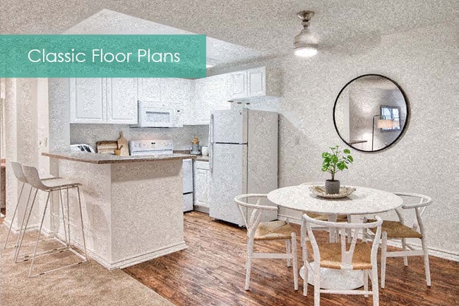 Kitchen and dining area at The Meadows Apartment Homes - Meadows Apartments