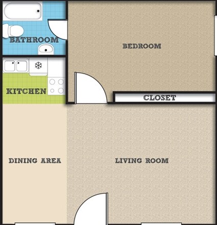 1BR/1BA - 1 bedroom unit