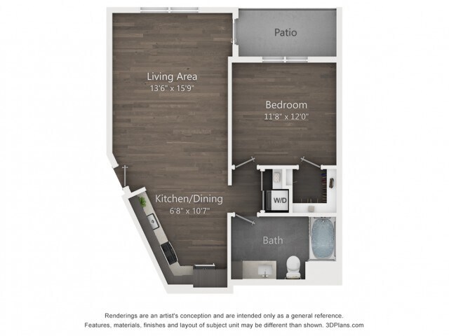 B6 |1 bed 2 bath | 754 sq. ft. - B6