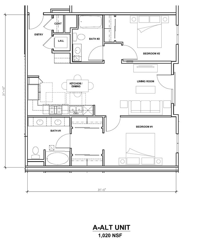 Floor Plan - A-Alt Unit