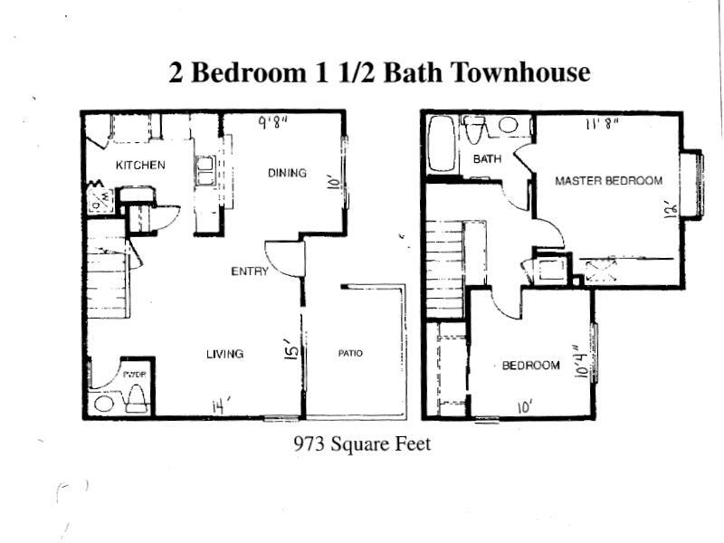 Floor Plan - 2 Bedroom Townhome