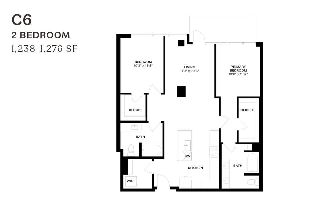 Floor Plan - Two Bedroom C6 