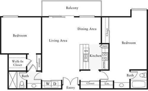 Floor Plan - 2 Bedrooms C