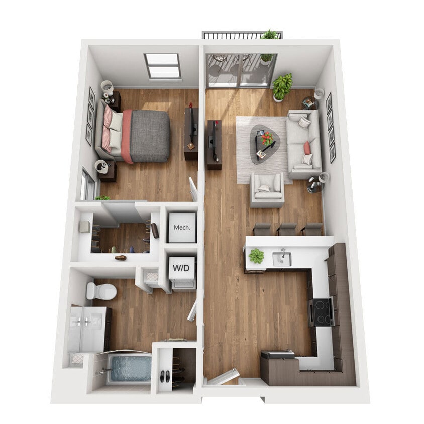 A1b floor plan La Plaza Village - A1b