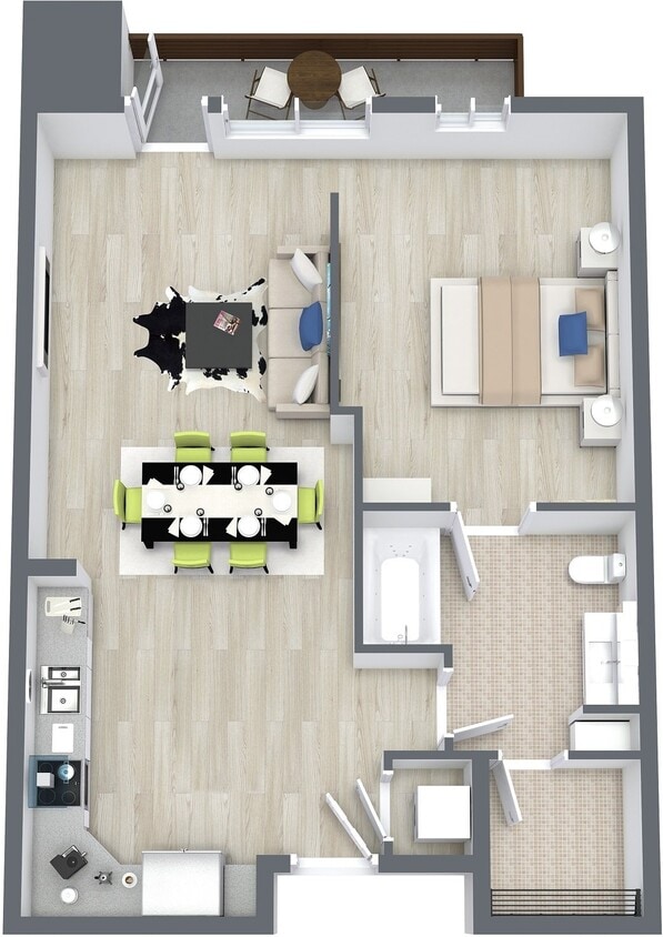Floor Plan - 1 Bed/1 Bath-A6