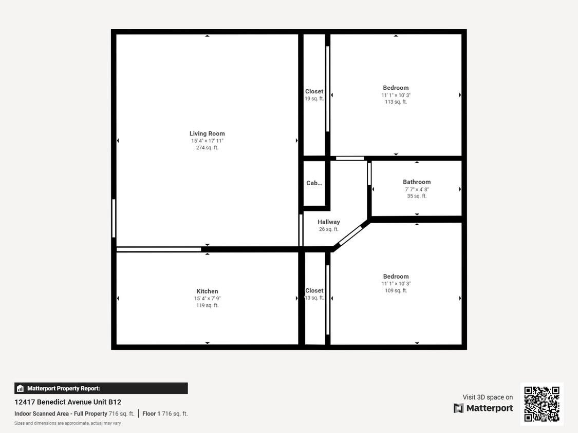 Floor Plan - 2 Bed 1 Bath