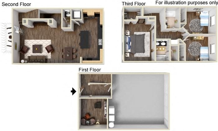 Floor Plan - TH 3x2.5 With Additional Den