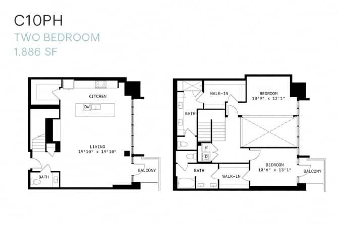 Floor Plan - Two Bedroom Penthouse C10ph