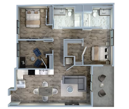 Floor Plan - 3Bed/2Bath-3C