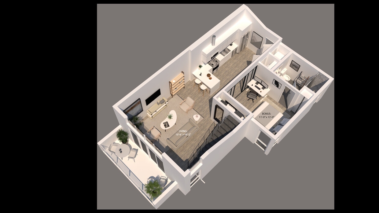 Floor Plan - 2 BDR (PH Loft, 2 Story, Corner)