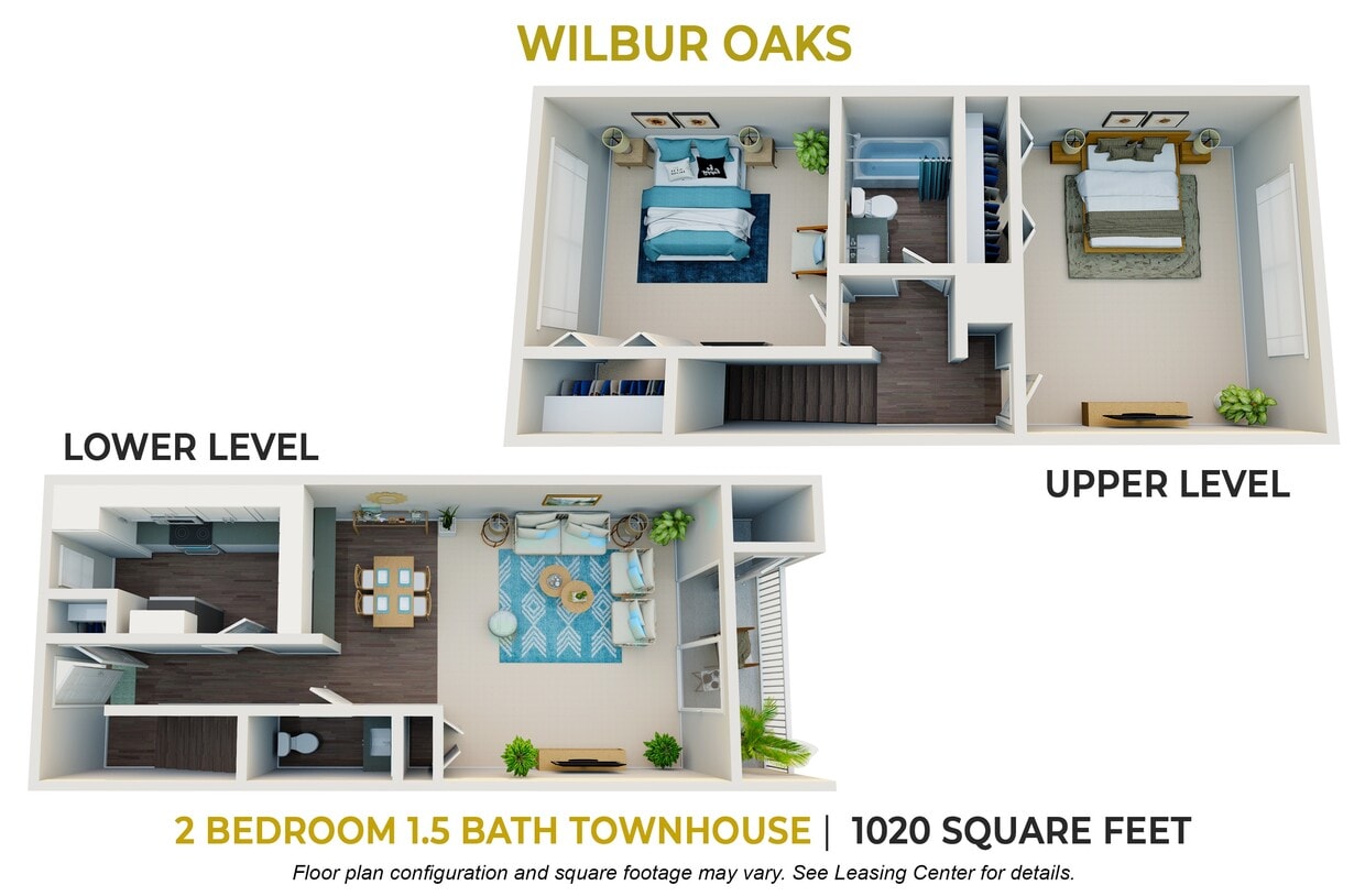 Floor Plan - Two Bedroom Townhome