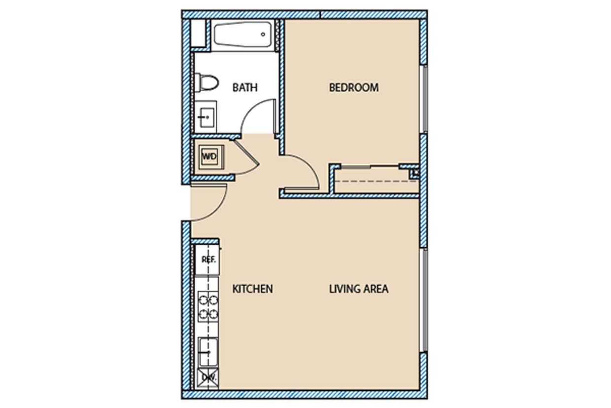 Floor Plan - 1 Bedroom east side