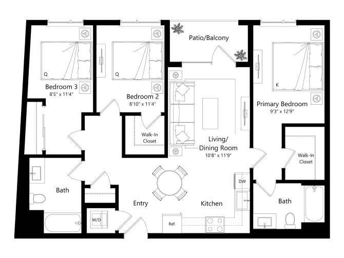 Floor Plan - 1650-Lincoln_3B