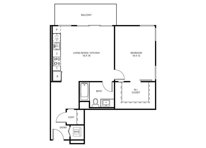 Floor Plan - 1 Bedroom D-3