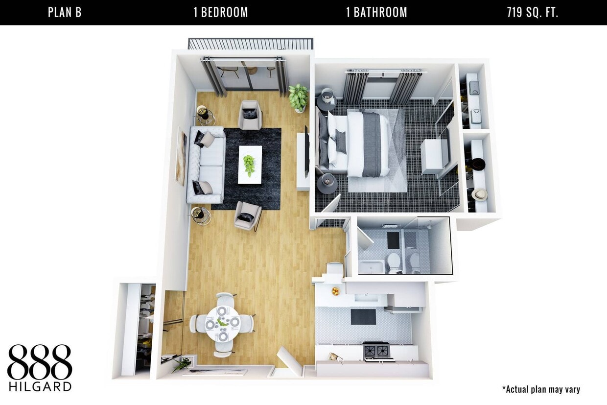 Floor Plan - 1+1 Furnished