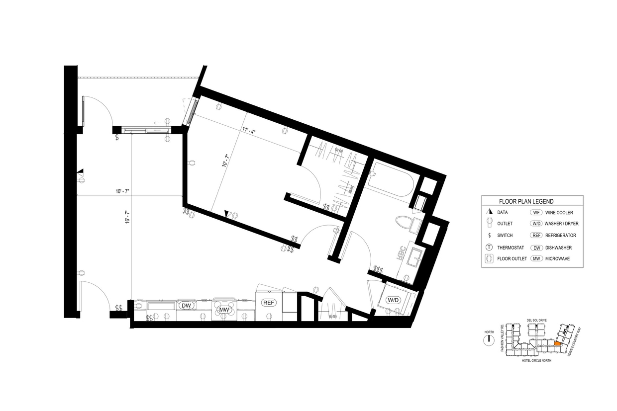 Floor Plan - A4 1 Bedroom