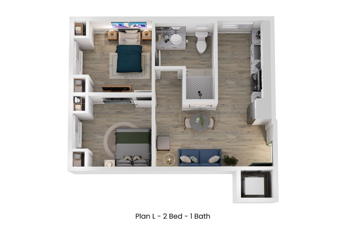 Floor Plan - Plan L - 2 x 1