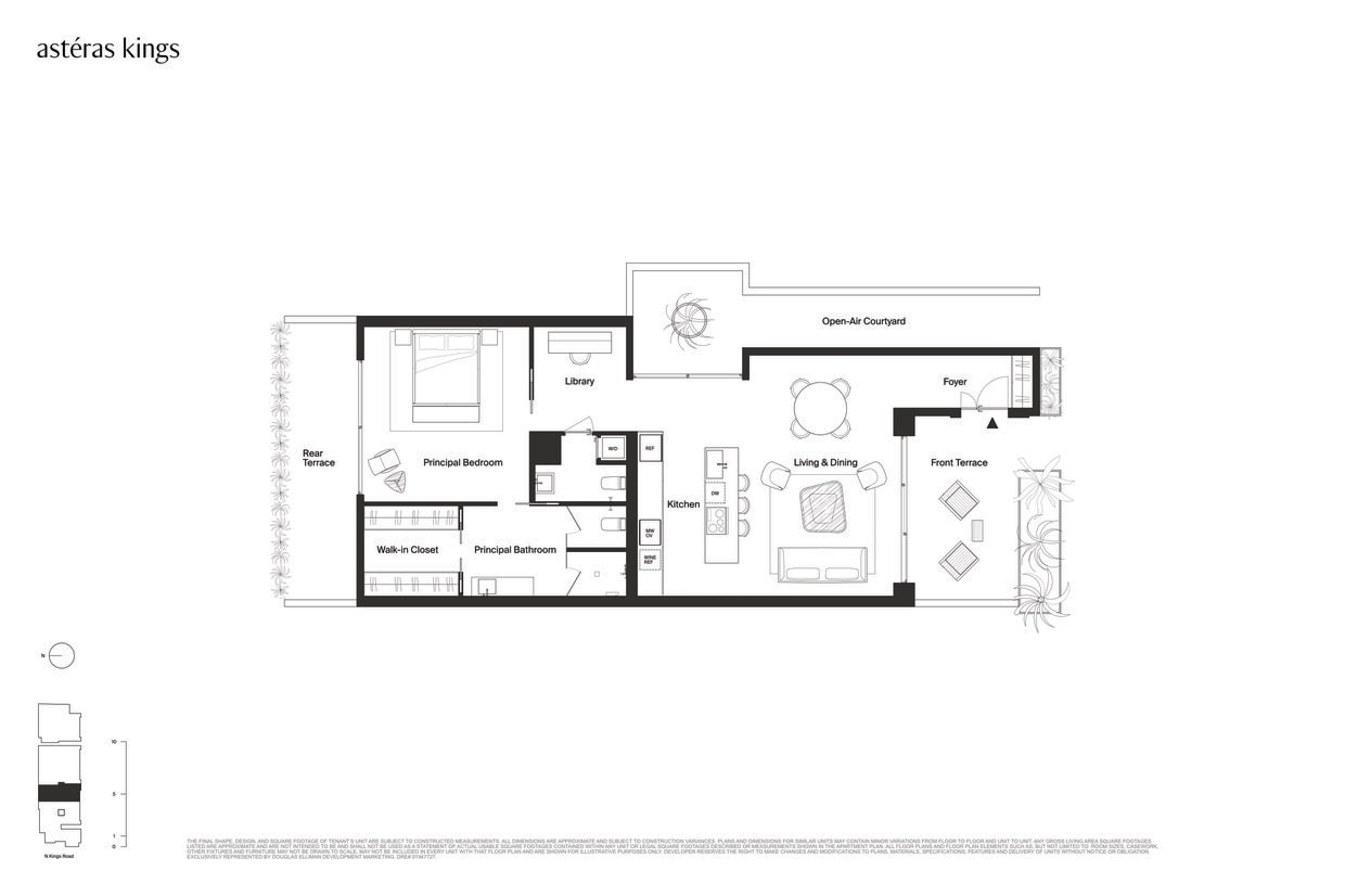 Floor Plan - 1 Bedroom Residences