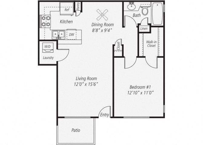 Floor Plan - One Bedroom