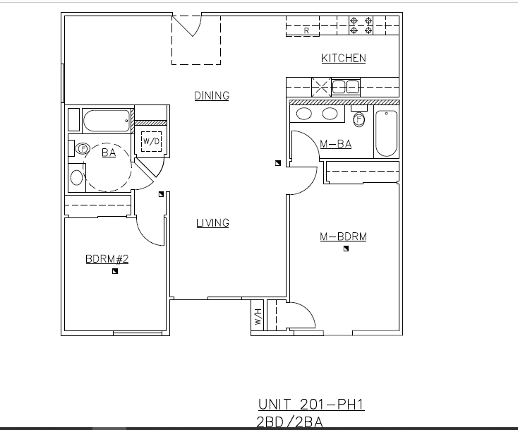 Floor Plan - 2 Bedroom, 1 Bath