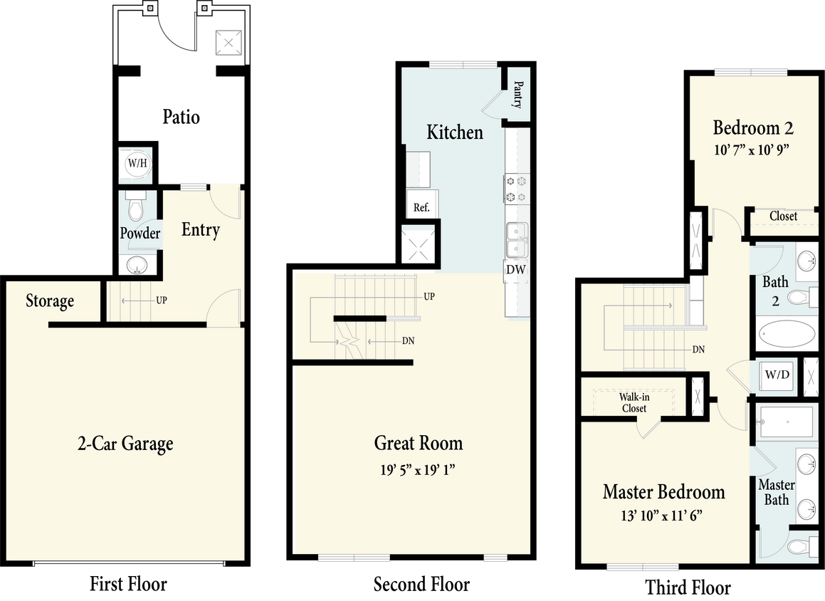 Floor Plan - The Townhomes - Plan 3