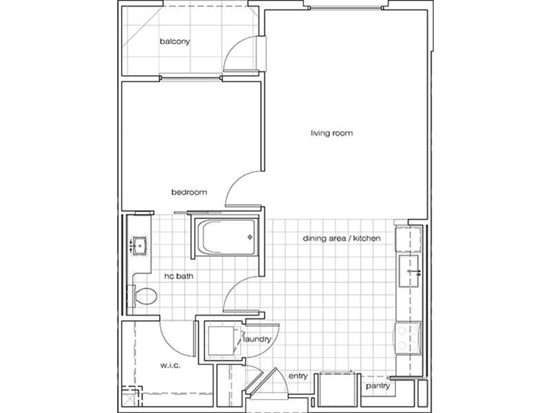 Floor Plan - 1Bedroom1BathroomB
