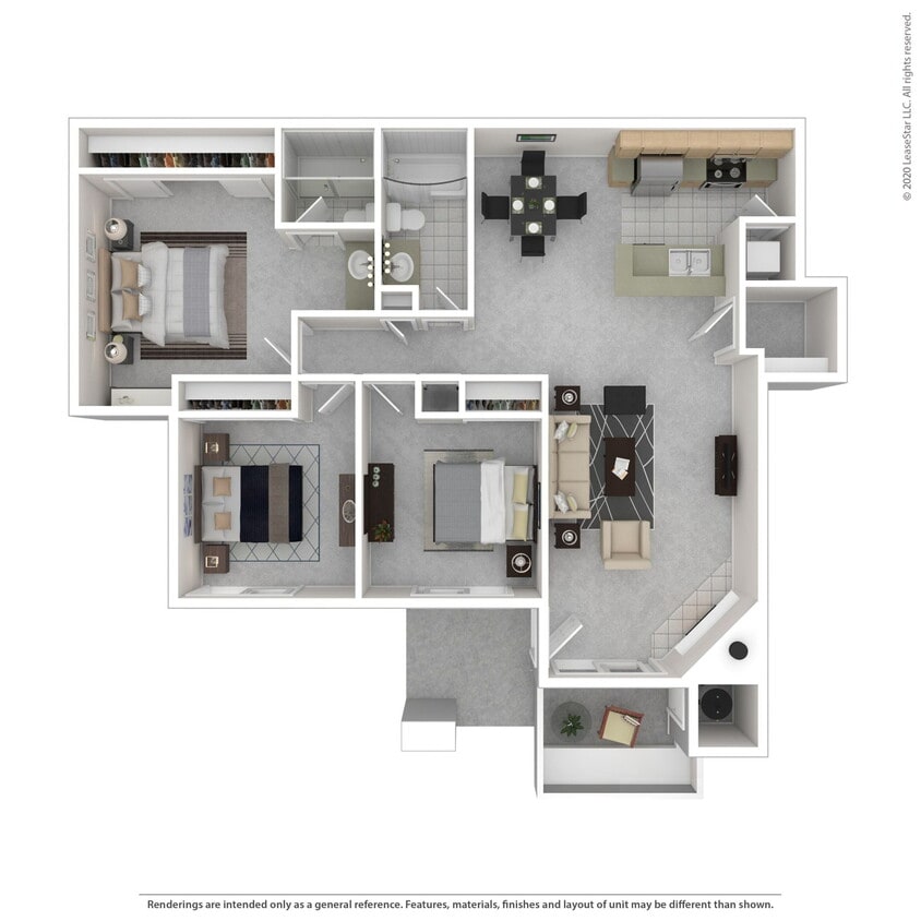 Floor Plan - 3 Bedroom 2 Bath