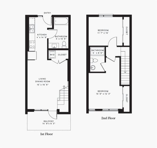 Floor Plan - 2 Bedrooms