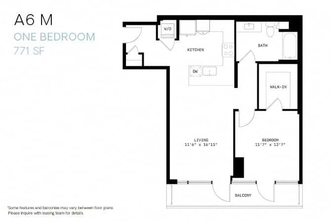 Floor Plan - One Bedroom A6m
