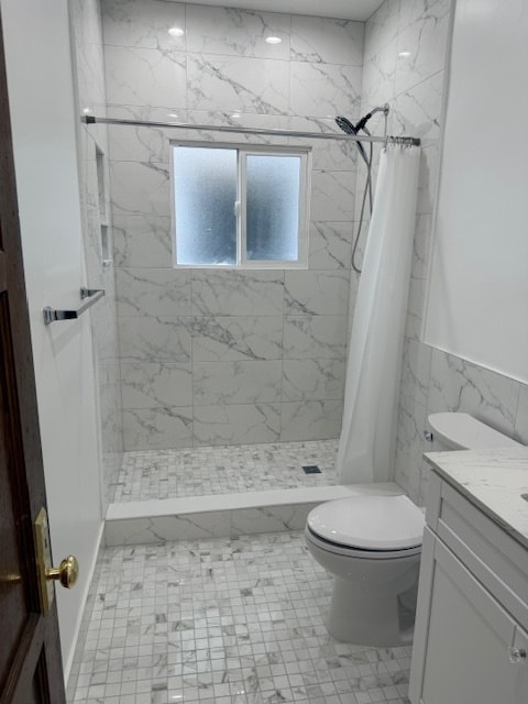 walk in shower marble look - 232 N Clark Dr