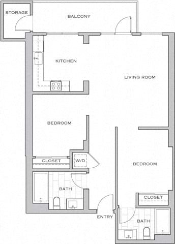 Floor Plan - 2C w/ Balcony
