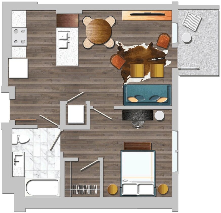 Floor Plan - 1 Bedroom K3