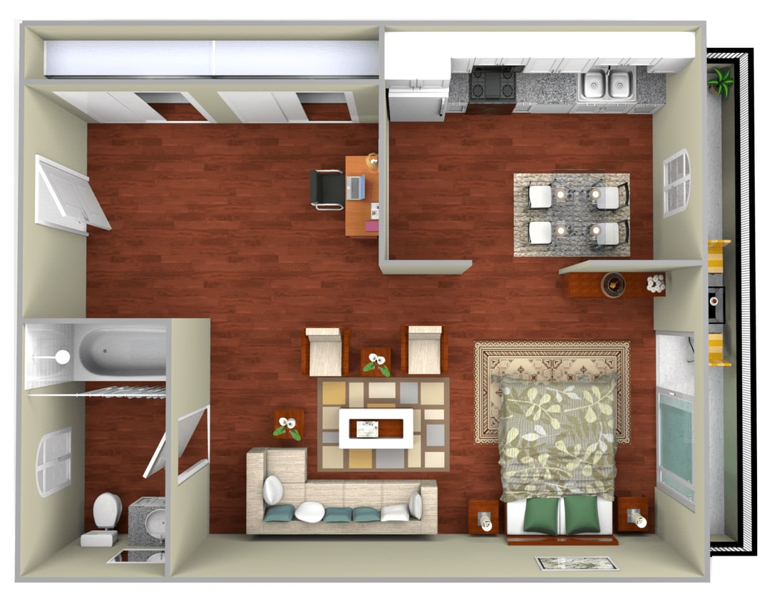 Floor Plan - Junior-1 Bed 1 Bath