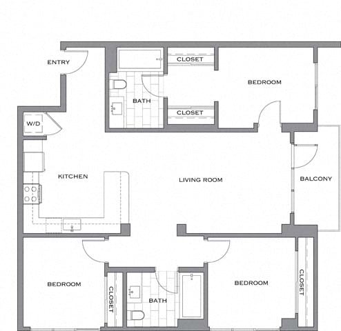 Floor Plan - 3A w/ Balcony