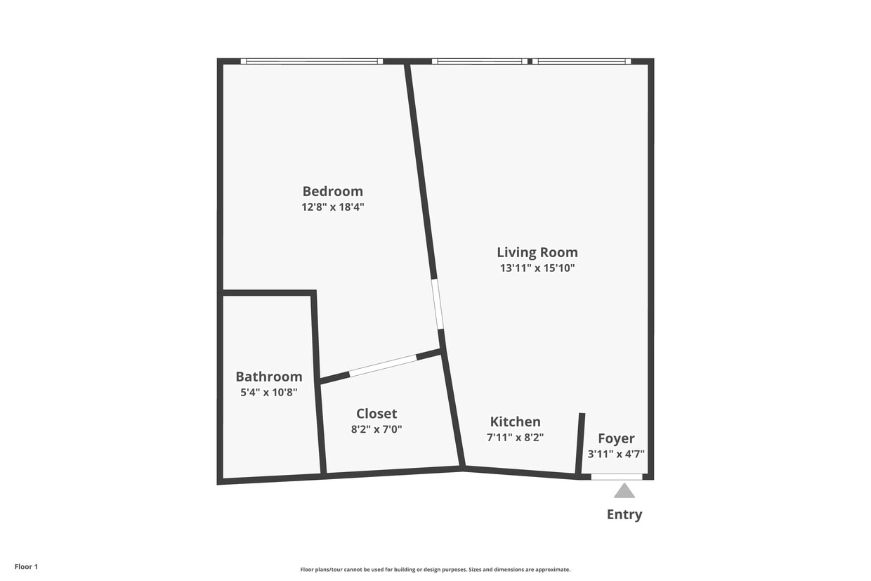 One Bedroom Floorplan - mirror image - One Bedroom