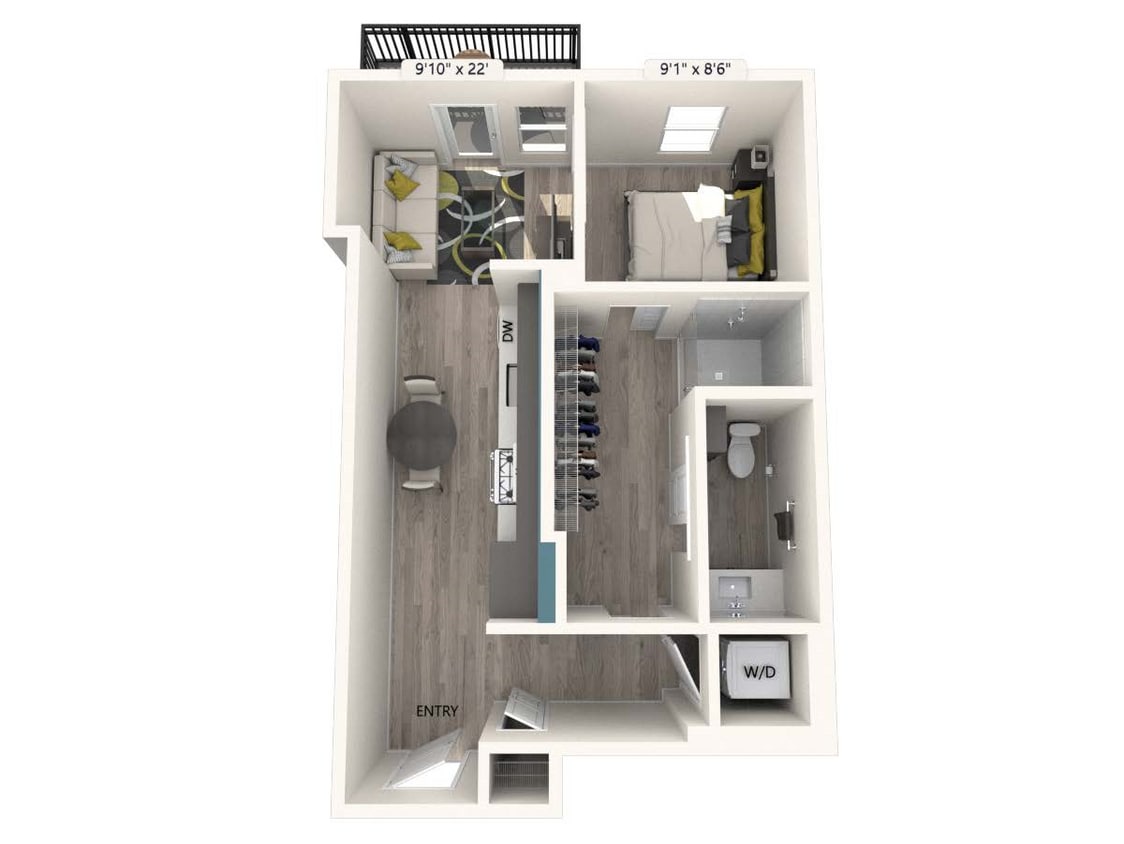 Floor Plan - AM3V-FinishII-551sf