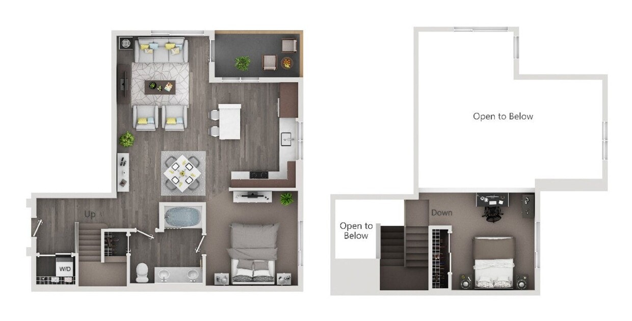 Floor Plan - 1/1 w/ Loft X-Large Corner