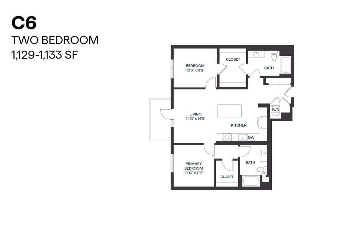 Floor Plan - Two Bedroom C6