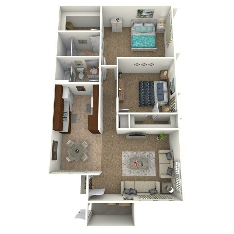 Floor Plan - 2 Bedroom/2 Bathroom
