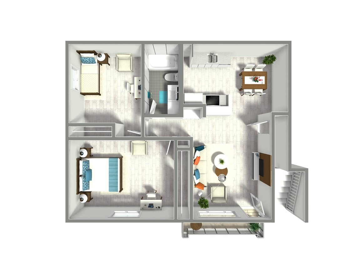 Floor Plan - 2Bed 1Bath