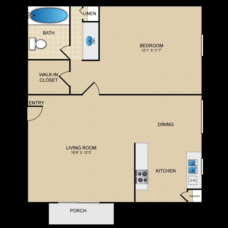One Bed Up - 1 Bed 1 Bath Up