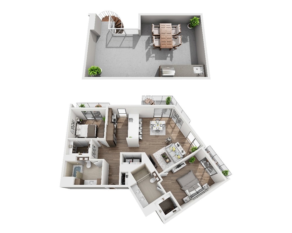 Floor Plan - Two Bedroom B2E Penthouse