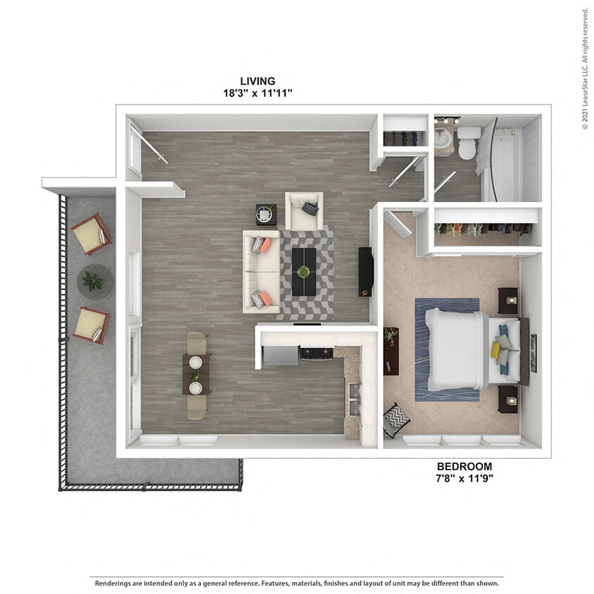 Floor Plan - OneBedroom-PlanA