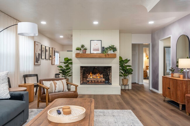 Indoor Fireplace easy to use, with a gas log set and push to "start" and turn off. - 4746 W 159th St