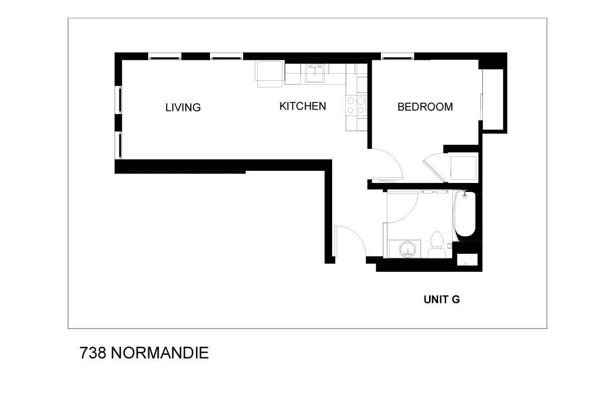 Floor Plan - 1 Bedroom - G