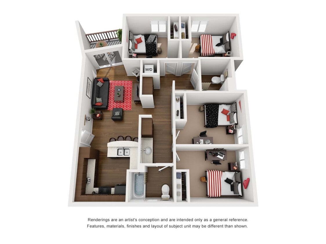 Floor Plan - 4BR/2BA - Cacao 1-A