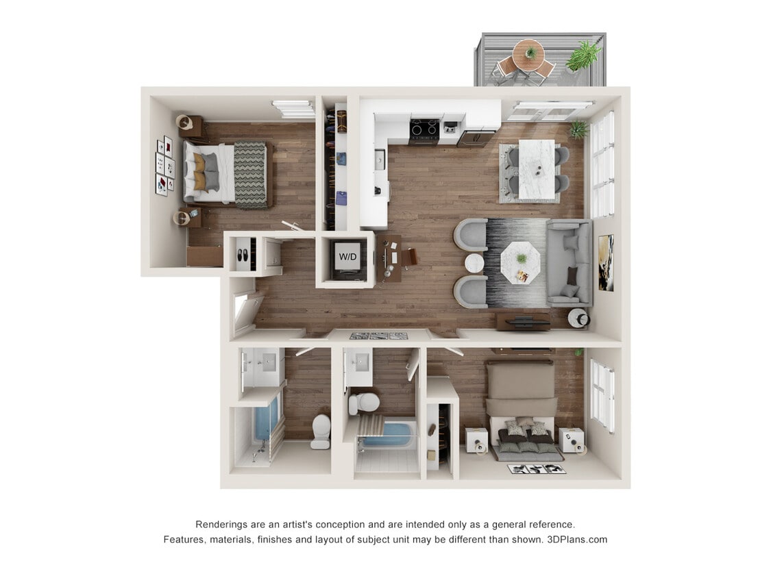 Floor Plan - B4-2 - 2 Bed 2 Bath