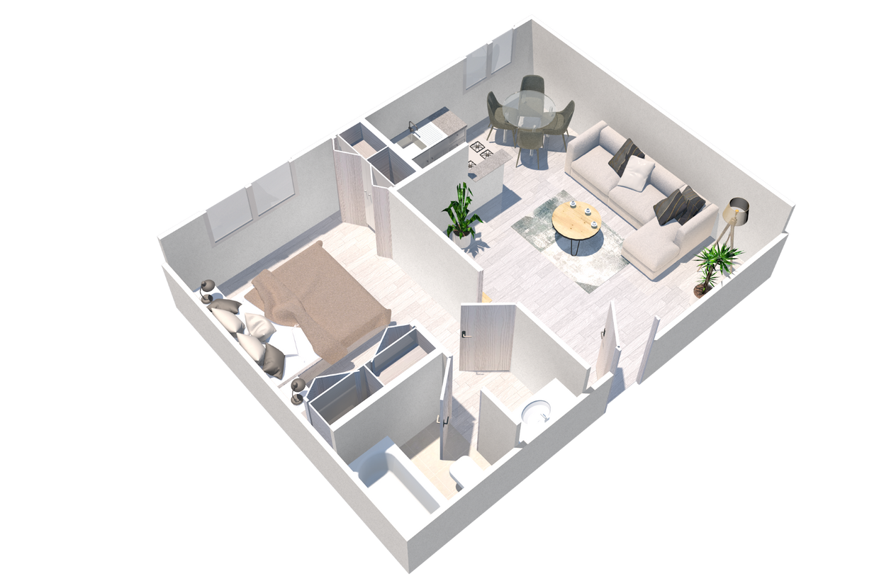 Floor Plan - 1 BED 1 BATH