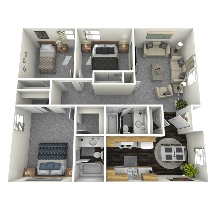 Overhead_494179.jpg - Three Bedroom Fireplace