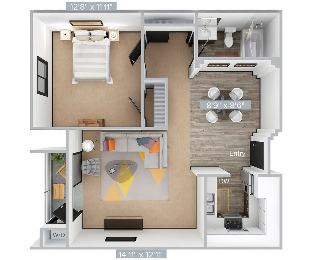 Floor Plan - E_1B1B_651SF_405-408-418-419-421-Premier
